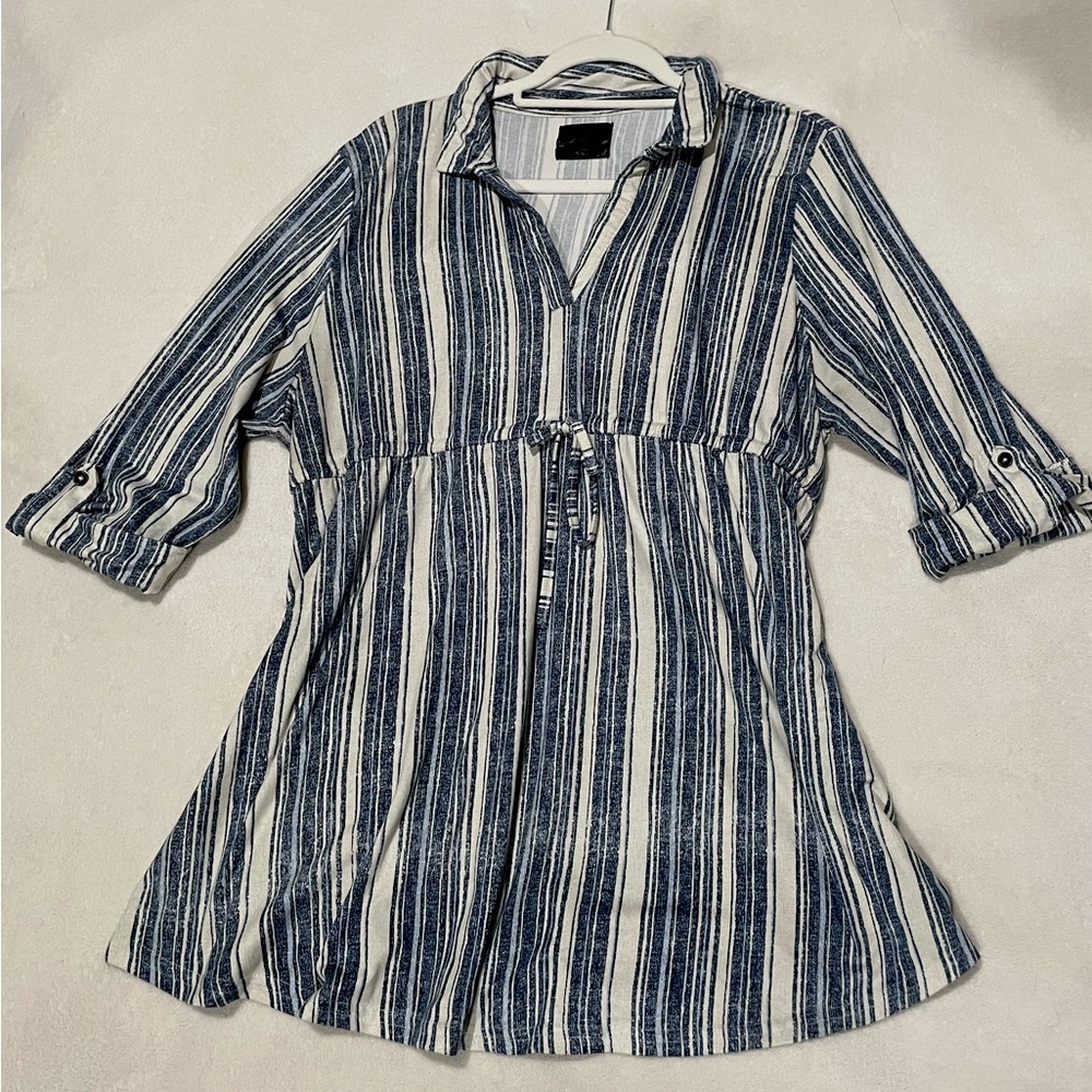 LOVE Maternity striped babydoll blouse